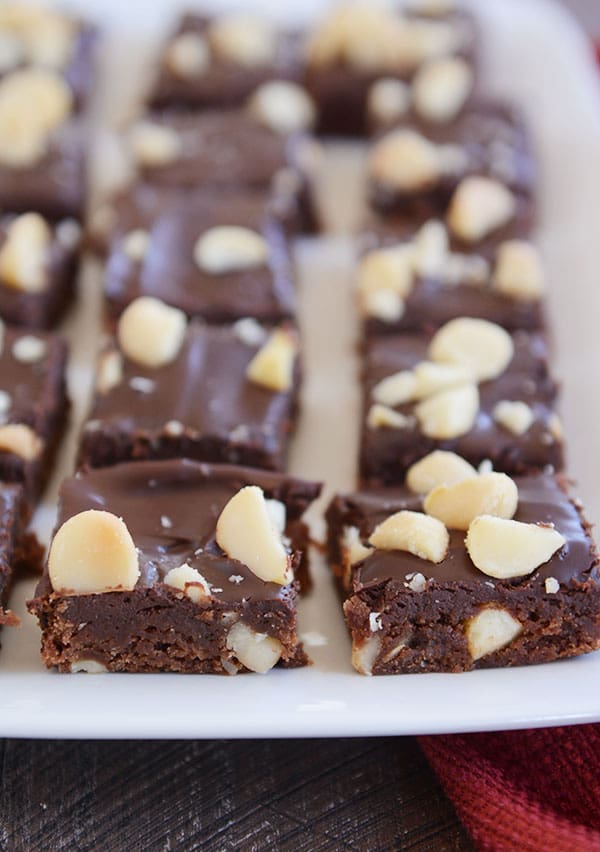 hawaiian brownies {chocolate + macadamia nuts}