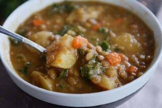 Smoky Lentil and Potato Soup {Pressure Cooker or Stovetop}