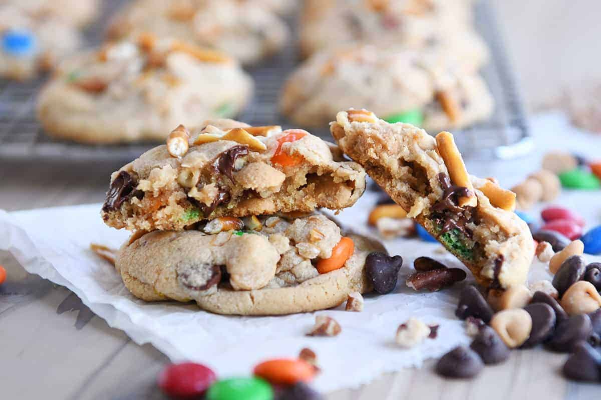 Mini M&M Coated Peanut Butter Cookies - Make the Best of Everything