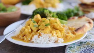 Thai Mango Chicken Red Curry with Coconut Rice {30-Minute Meal}