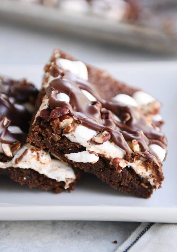 White tray of Mississippi Mud Bars side by side.