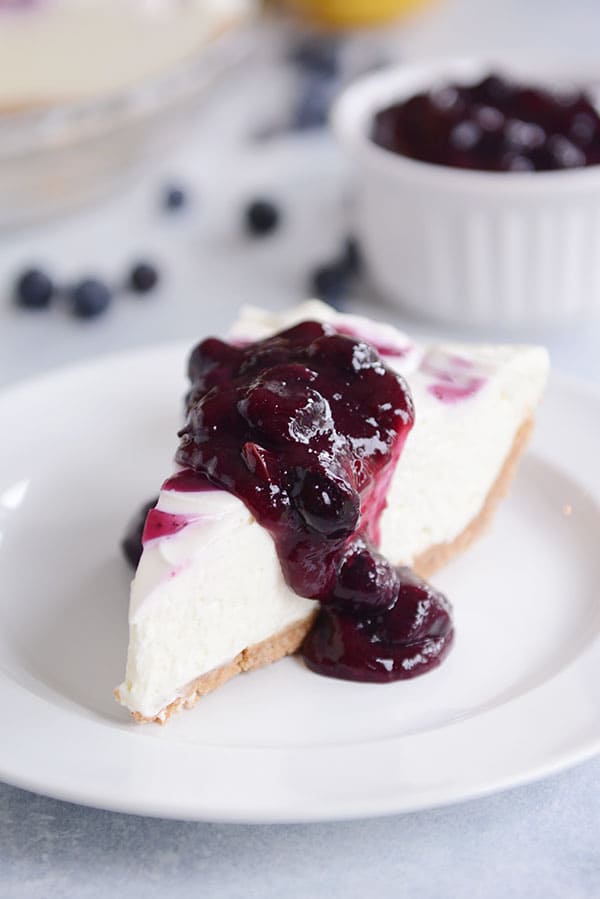 no-bake lemon blueberry cheesecake