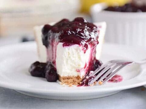 No Bake Lemon Cheesecake With Blueberry Topping Mel S Kitchen Cafe