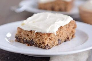 Oatmeal Chocolate Chip Cake with Cream Cheese Frosting