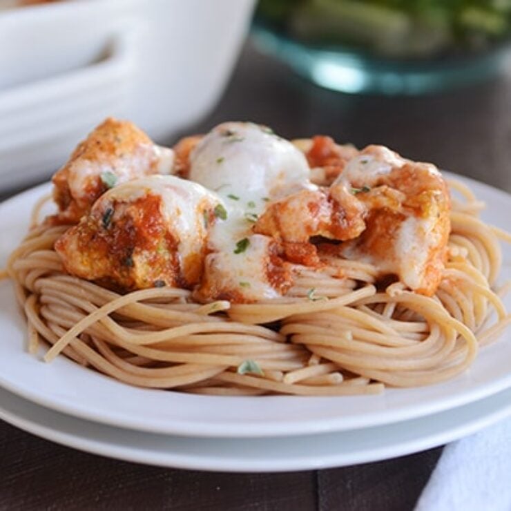 Pesto Chicken Bake with Marinara and Mozzarella Mel's Kitchen Cafe