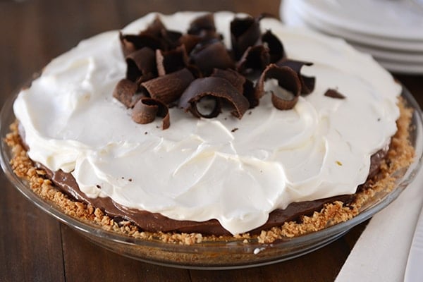 Chocolate Pudding Pretzel Pie
