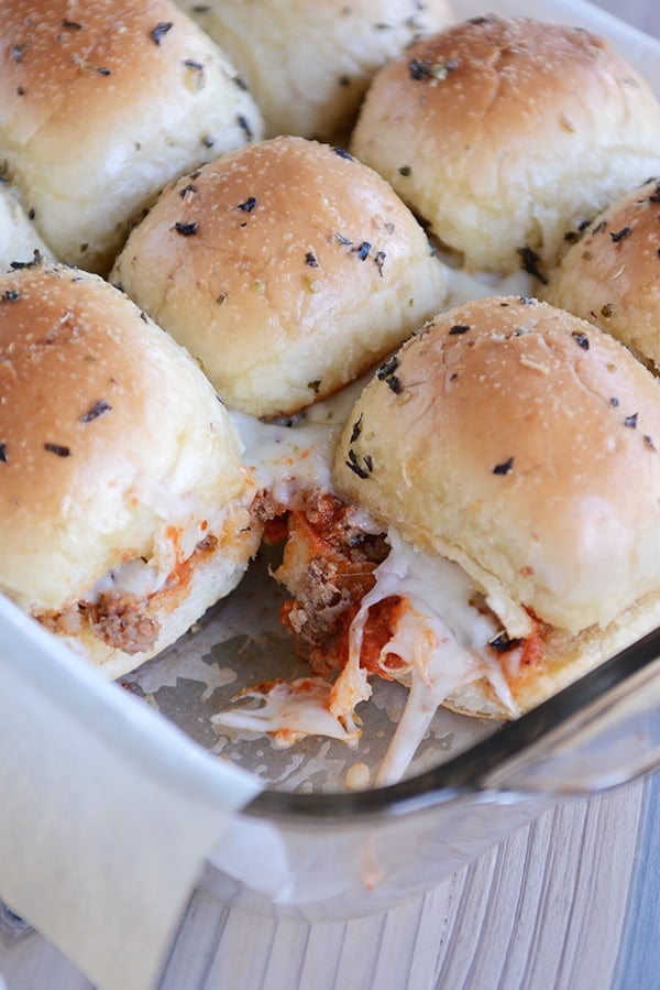 PullApart Cheesy Pepperoni Pizza Sliders Mel's Kitchen Cafe