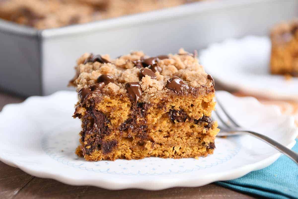 Pumpkin Chocolate Chip Streusel Cake