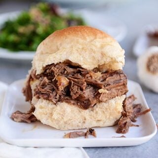 Slow Cooker Roasted Garlic Beef Sandwiches-image