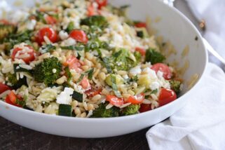 Summer Roasted Vegetable Orzo Salad with Fresh Basil