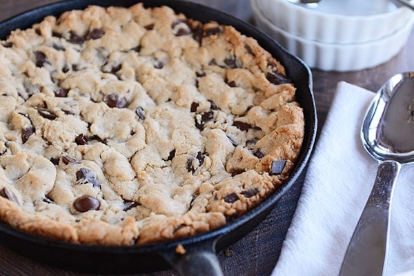 Soft Baked Skillet Cookie {Egg-Free}