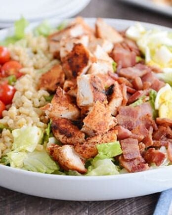 Packed with the most amazing flavor, this Southwest Cobb Salad is so easy to prepare and that honey dijon ranch dressing is out of this world!