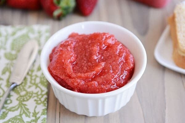 The Best Strawberry Freezer Jam {Low Sugar}
