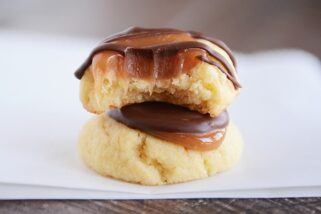 Twixster Cookies {Shortbread + Caramel + Chocolate}