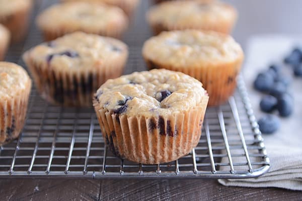 Healthy Yogurt Oat Muffins {with Blueberries or Chocolate Chips!}